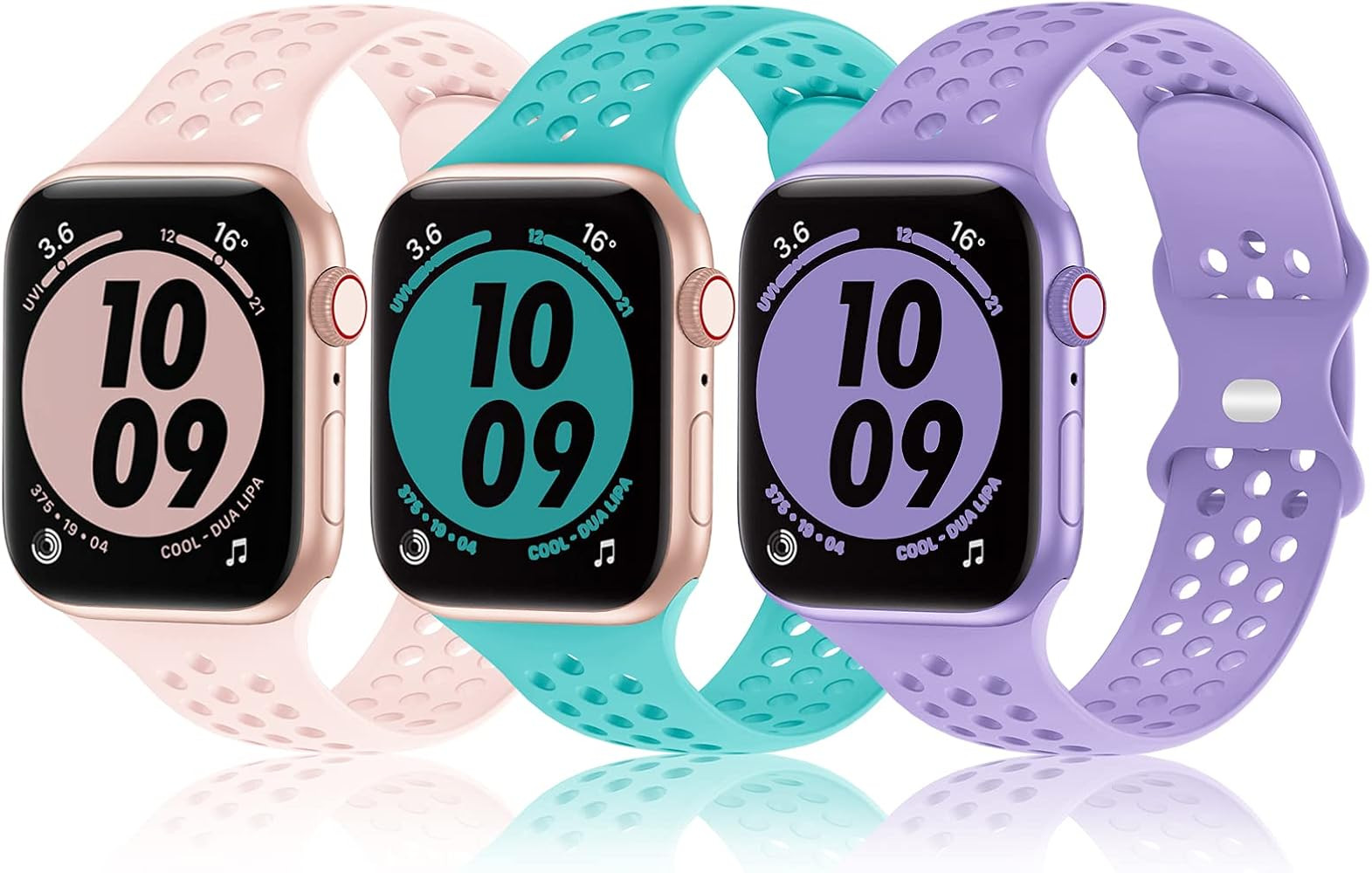 Bandiction 3-Pack Sport Band Compatible with Apple Watch Bands 38mm 40mm 41mm 42mm 44mm 45mm for ... | Amazon (US)