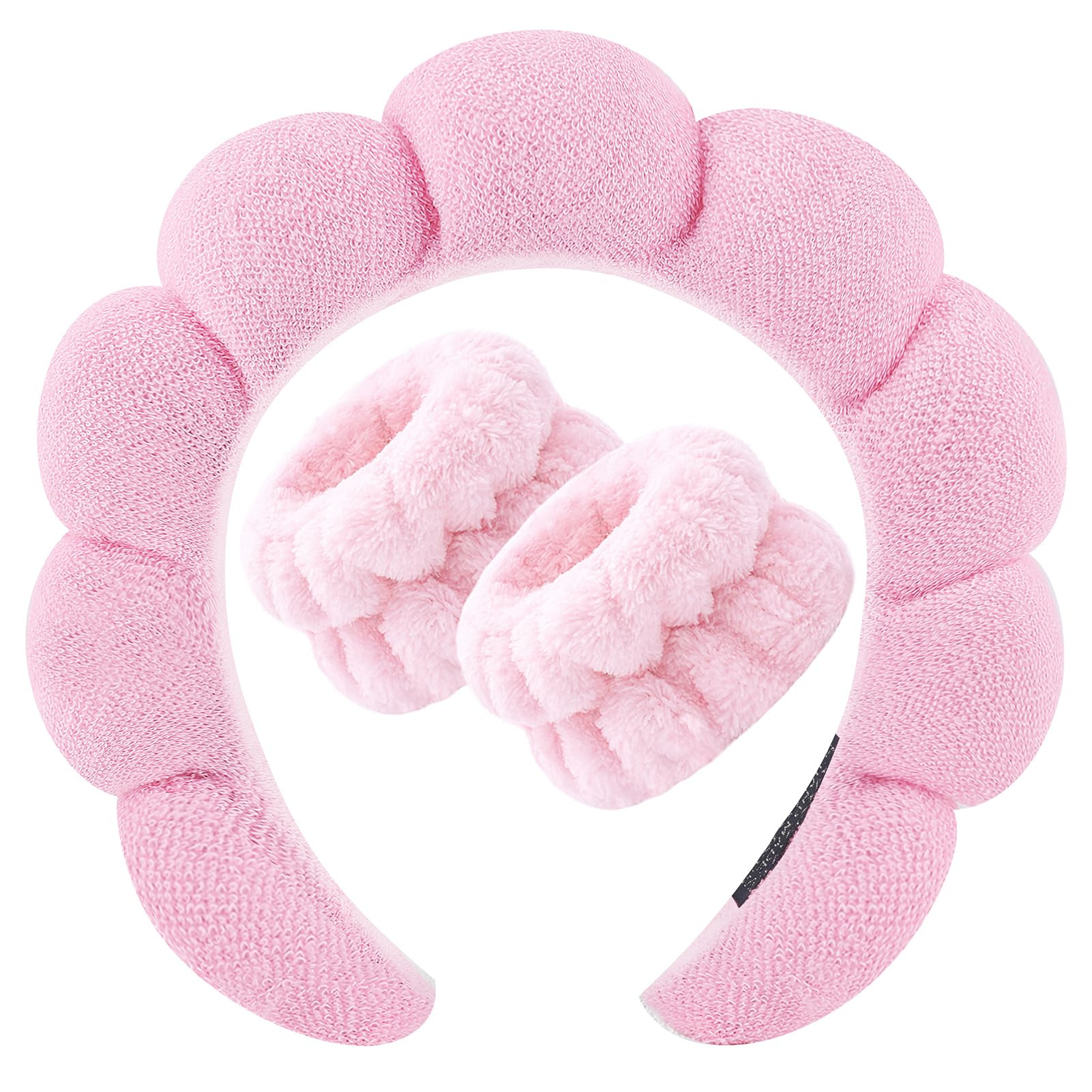 Zkptops Spa Headband for Washing Face Wristband Set Sponge Makeup Skincare Headband Terry Cloth B... | Amazon (US)
