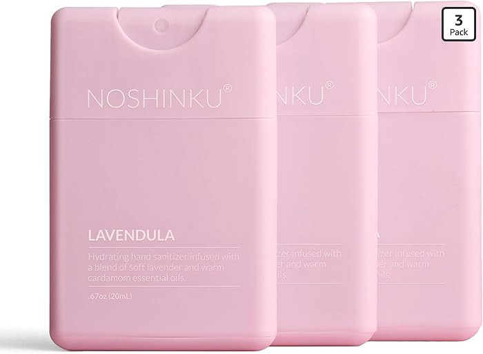Noshinku - Refillable Hand Sanitizer Lavendula 3-Pack, Travel Size Spray with Hydrating Botanical... | Amazon (US)