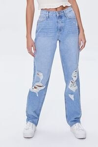 Distressed Boyfriend Long Jeans | Forever 21 (US)