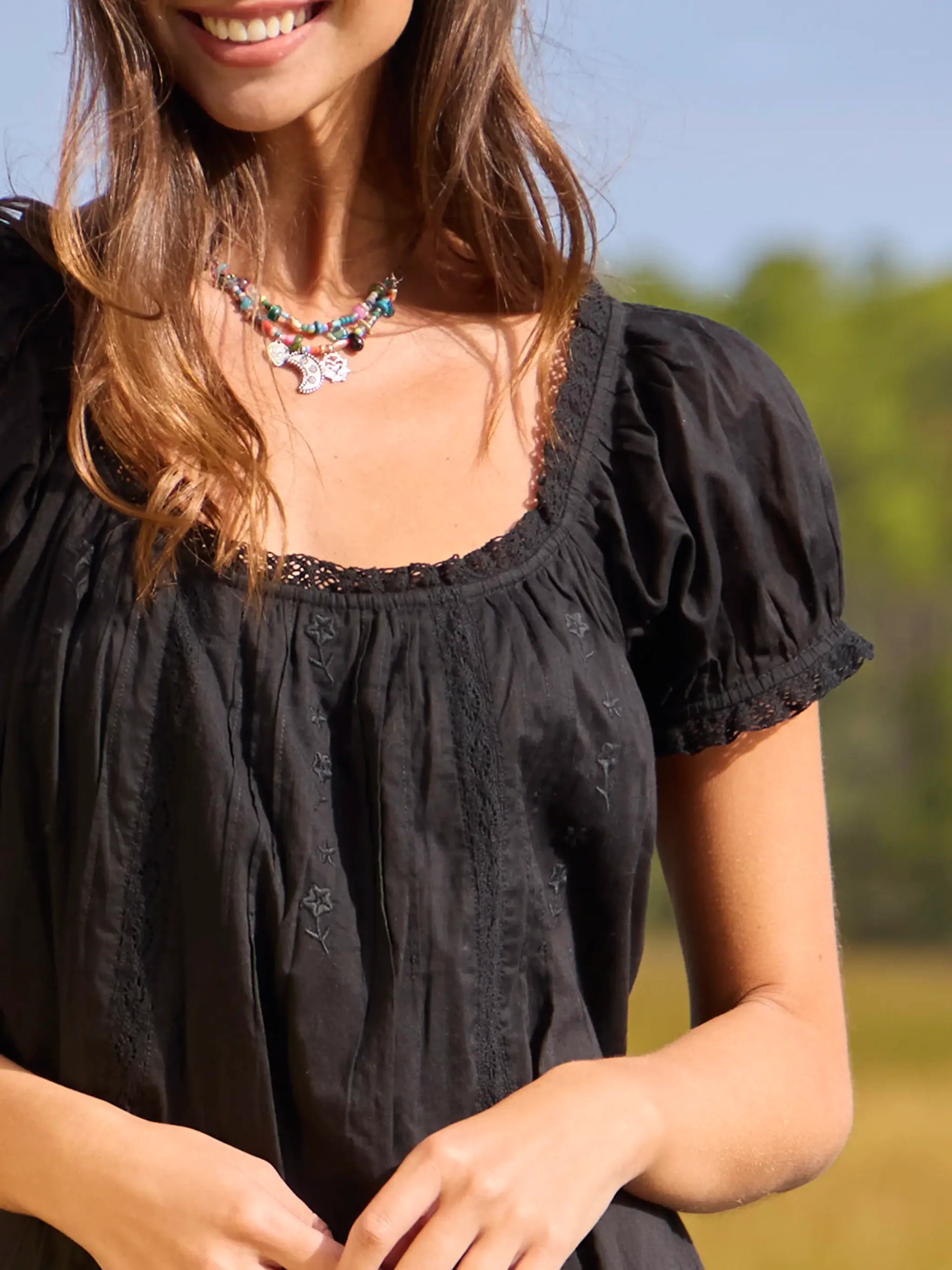 Sweet Nothings Embroidered Cotton Mini Dress | Natural Life