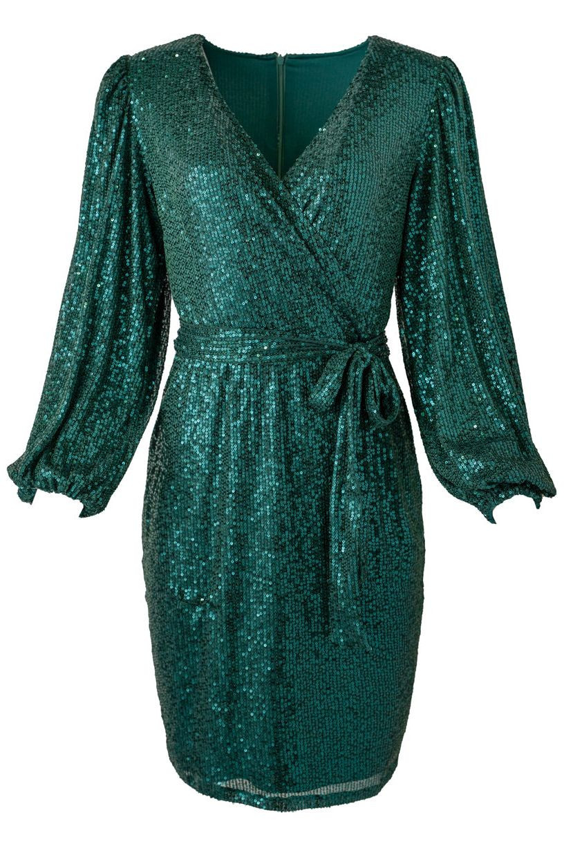 Jagger Dress in Green Sequin | Ivy City Co