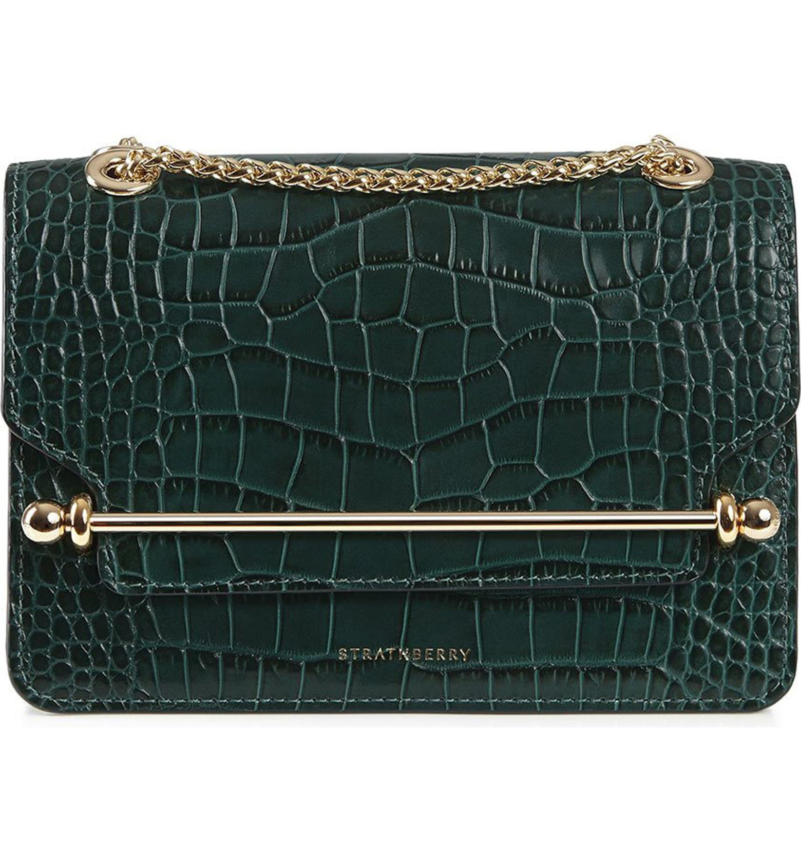 Mini East/West Croc Embossed Leather Crossbody Bag | Nordstrom