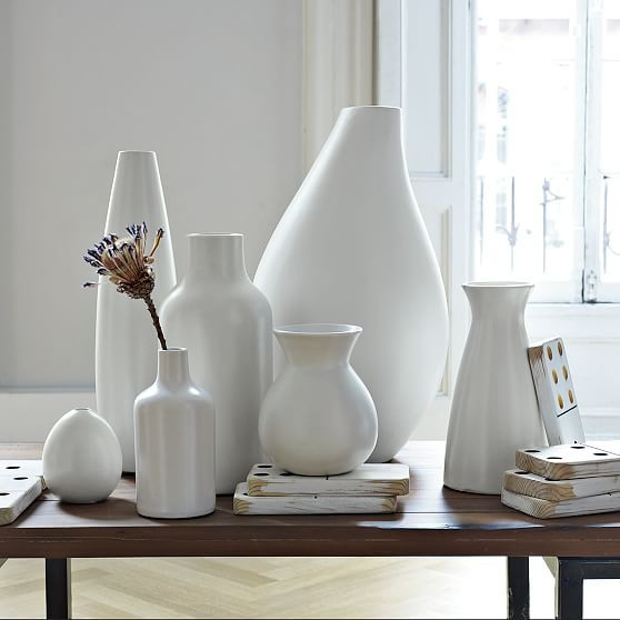 Pure White Ceramic Vase, Pot, White | West Elm (US)