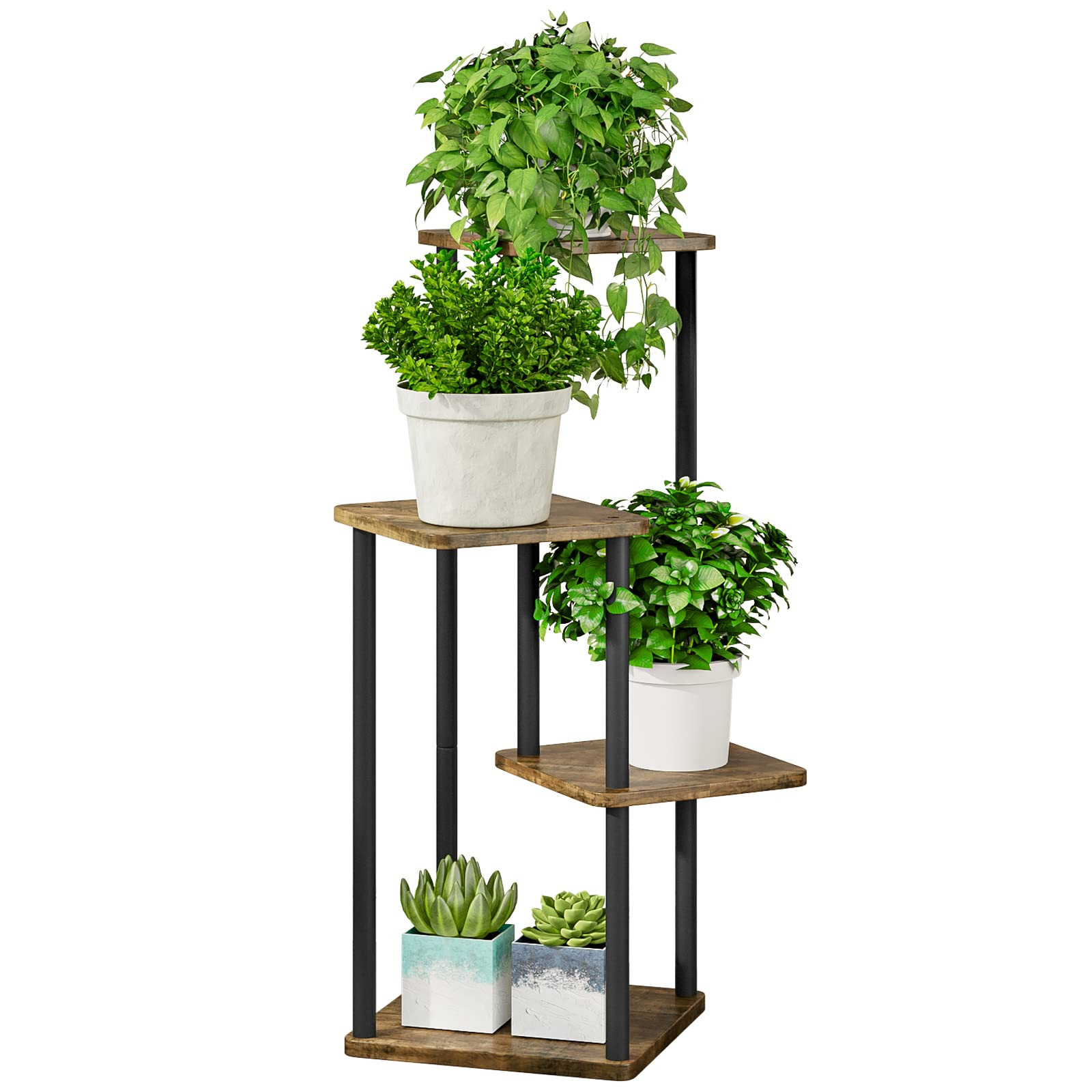 AZERPIAN Plant Stand 4 Tier Indoor Metal Flower Shelf for Multiple Plants Corner Tall Flower Hold... | Amazon (US)