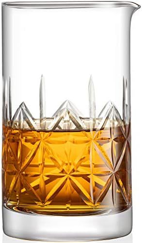 Mixology & Craft Crystal Cocktail Mixing Glass - 24oz Martini Stirring Glass with Thick Weighted ... | Amazon (US)
