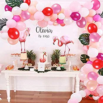 Balloon Garland Arch Kit 112 PCS Hot Pink Latex Party Balloons 7 Colors Pack for Baby Shower Wedding | Walmart (US)