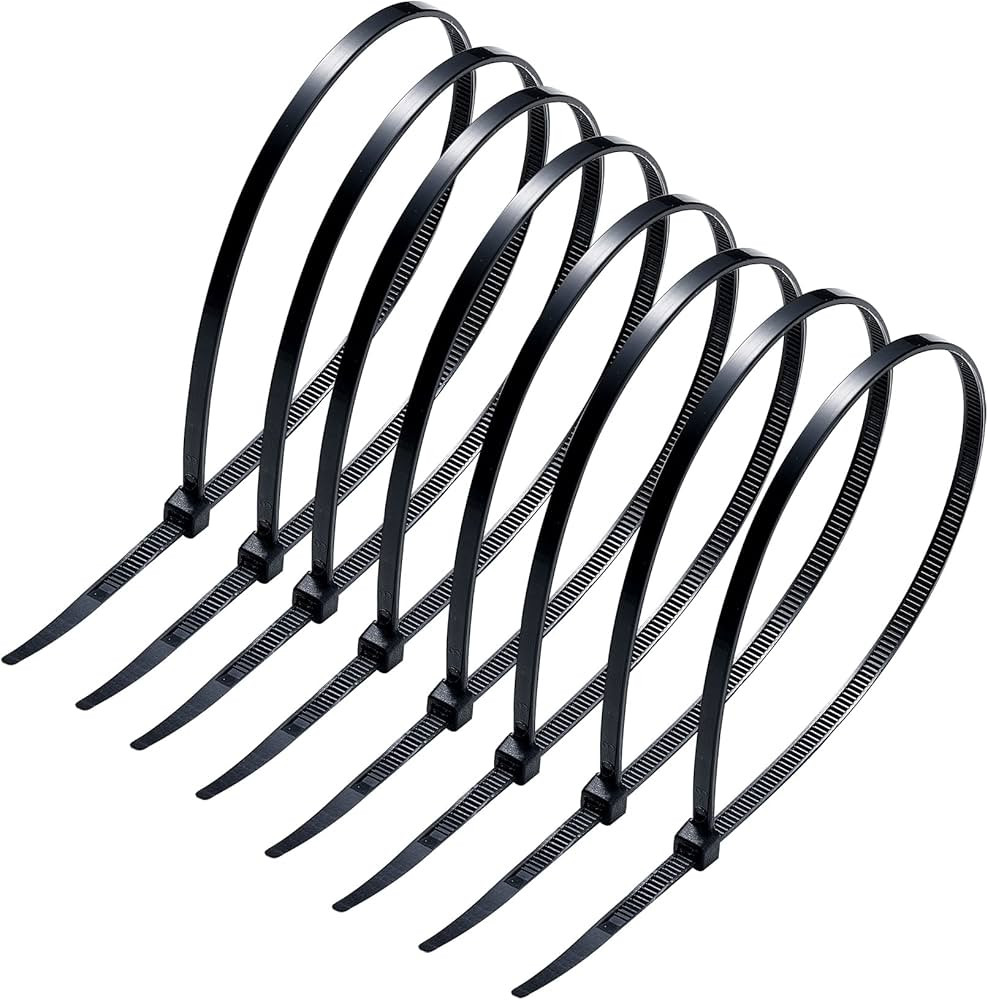 12 "zip tie, self-locking nylon cable tie, black heavy duty, can withstand 40 pounds of weight, s... | Amazon (US)