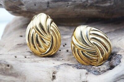 LANVIN Germany Haute Couture Runway Golden Oversize Clip-On Earrings Signed  | eBay | eBay US