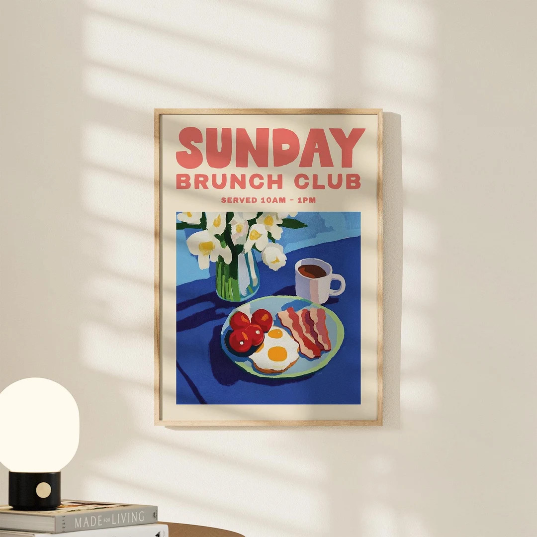 Brunch Print, Breakfast Print, Sunday Brunch Print, Kitchen Art Print, Kitchen Wall Art, Kitchen ... | Etsy (US)