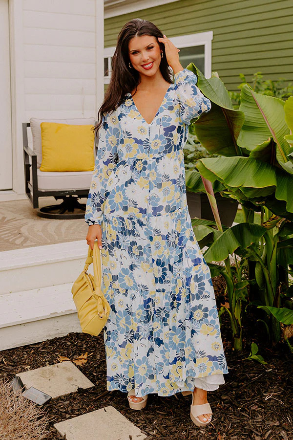 Seas The Moment Floral Maxi in Sky Blue | Impressions Online Boutique