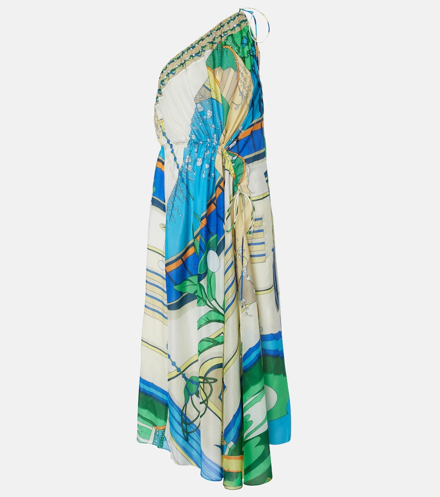 Tory Burch Printed cotton and silk midi dress | Mytheresa (UK)