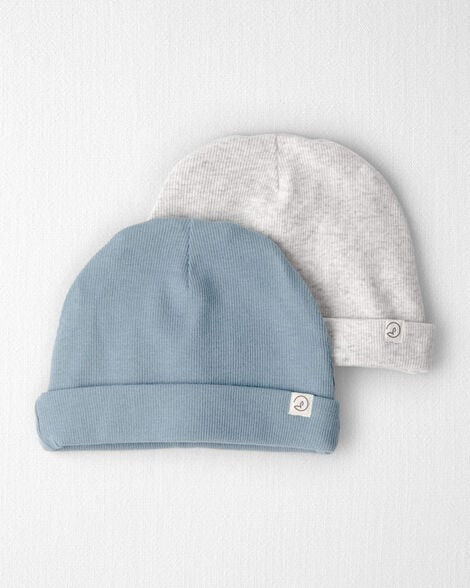 Baby 2-Pack Organic Cotton Rib Caps - Little Planet | Carter's | Carter's Inc