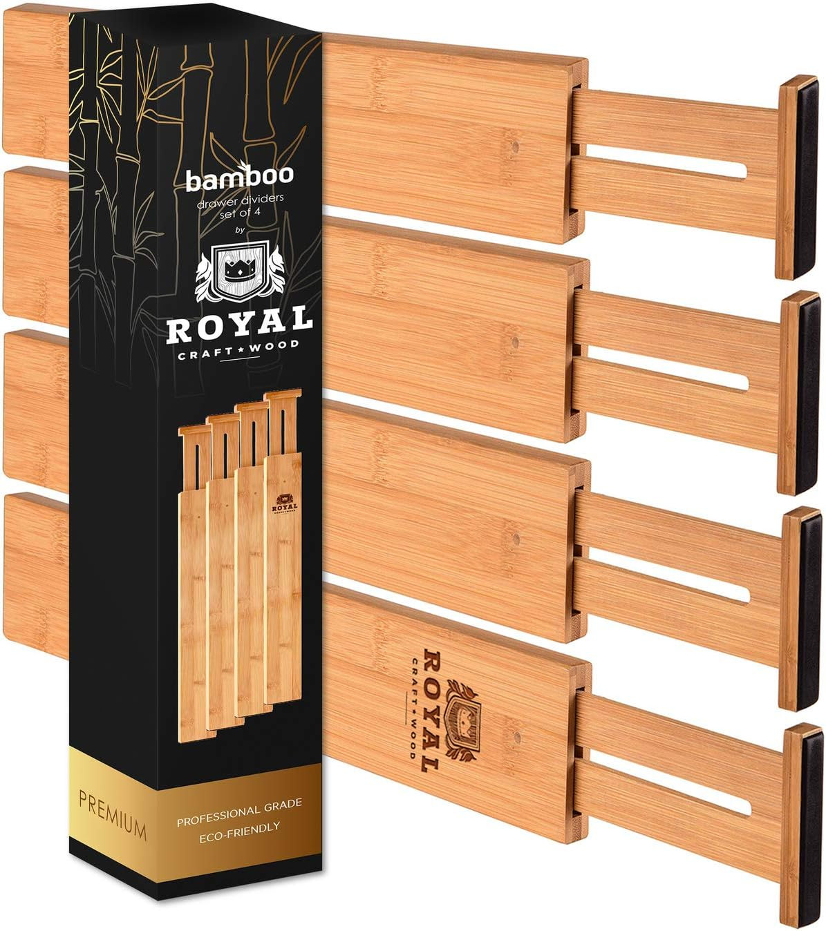 Adjustable Bamboo Drawer Dividers Organizers - Expandable Drawer Organization Separators For Kitc... | Amazon (US)