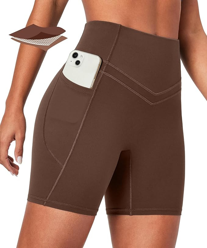 IUGA Tummy Control Biker Shorts Women with Pockets Workout Gym Shorts High Waisted Yoga Running C... | Amazon (US)