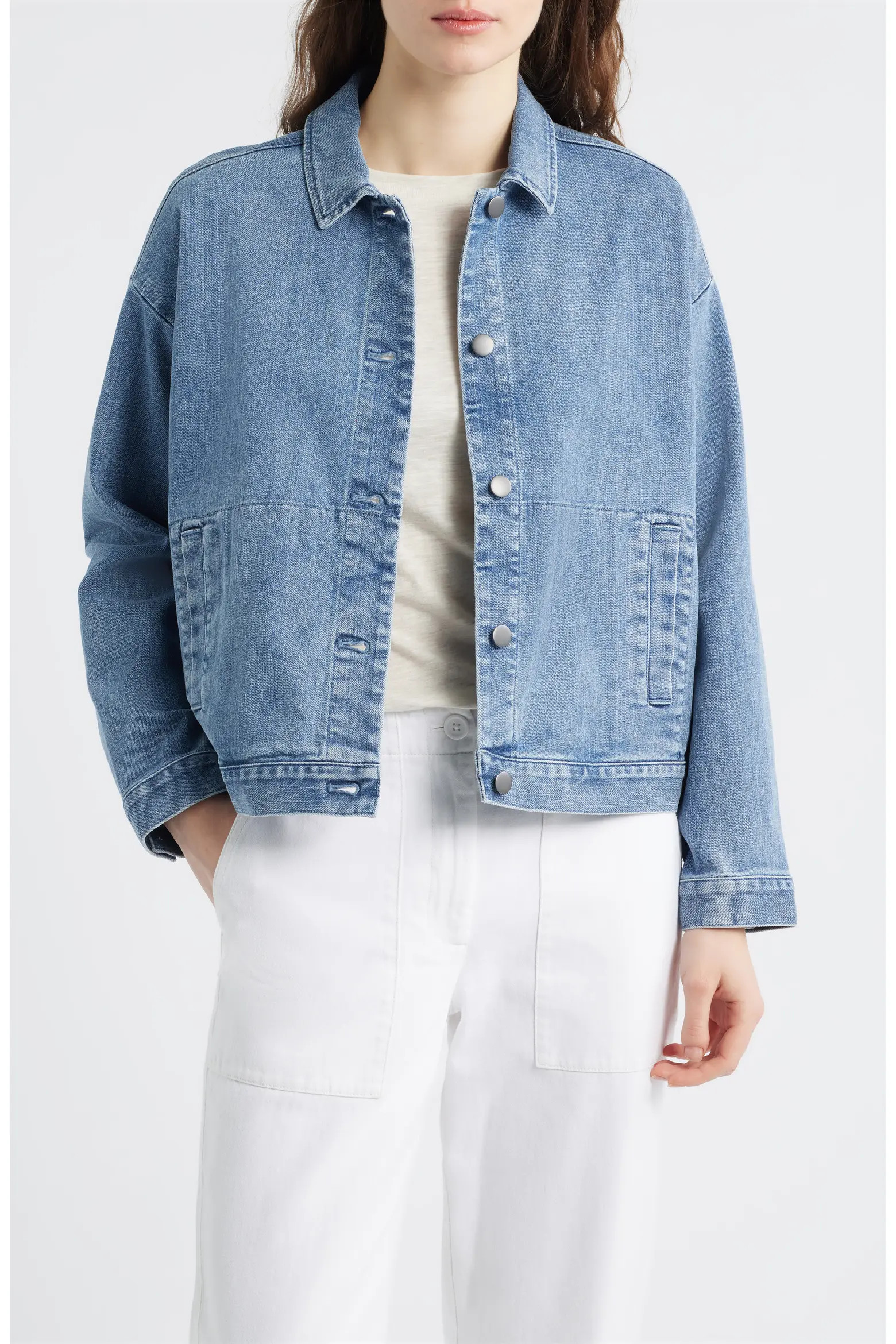 Classic Collar Organic Blend Denim Jacket (Women) | Nordstrom | Nordstrom