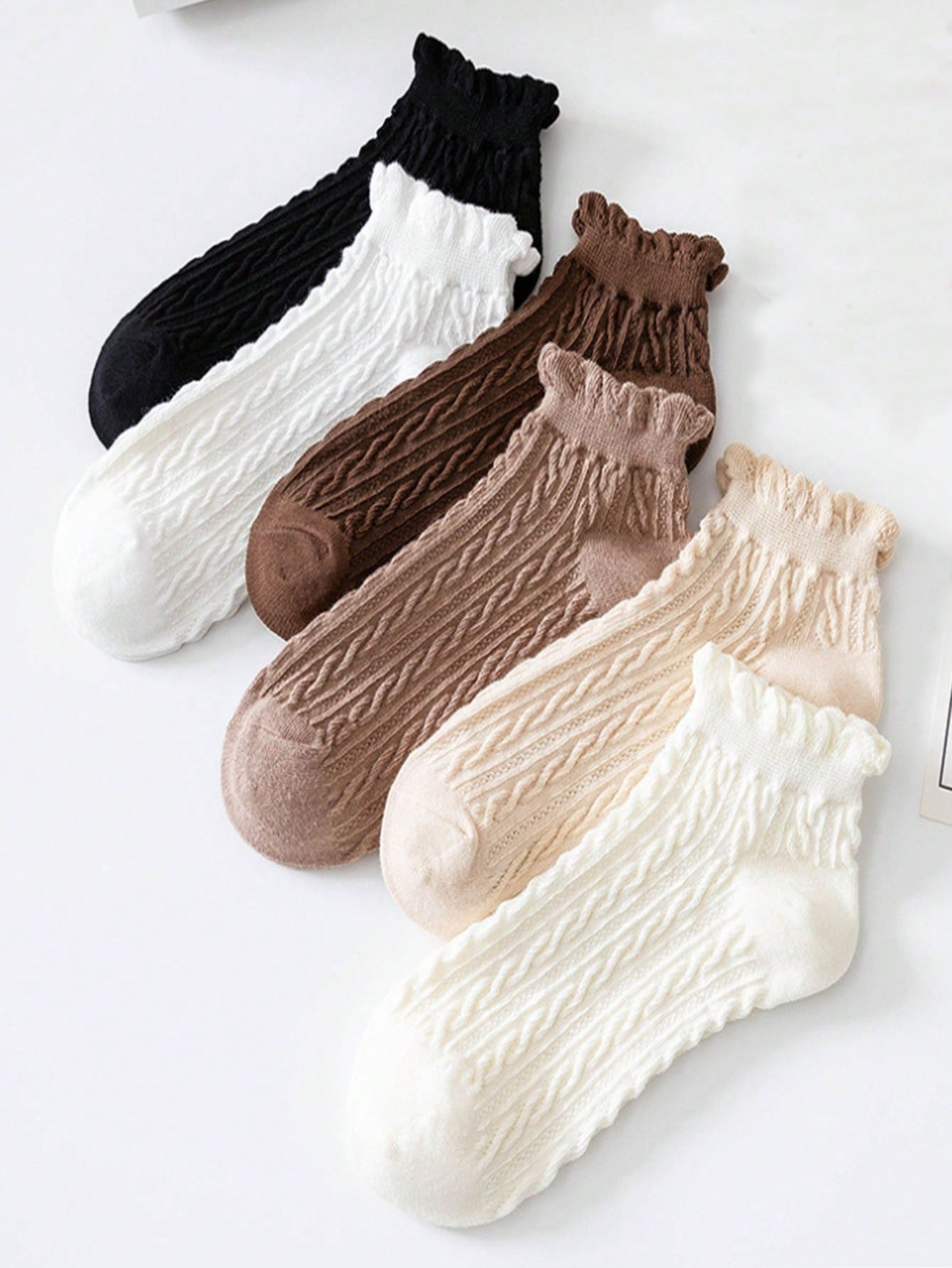 6 paires Chaussettes Mi-Mollet Nouveau-Arrivé Mignon En Dentelle Femme | SHEIN