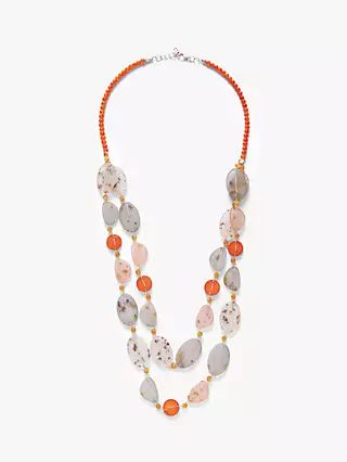One Button Double Row Layered Necklace, Multi | John Lewis UK
