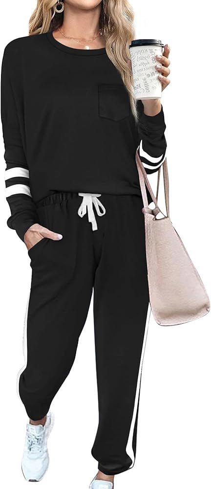 Sweatsuits for Women Sets 2 Piece Outfits Casual Lounge Sets Two Piece Sweat Suits S-3XL | Amazon (US)