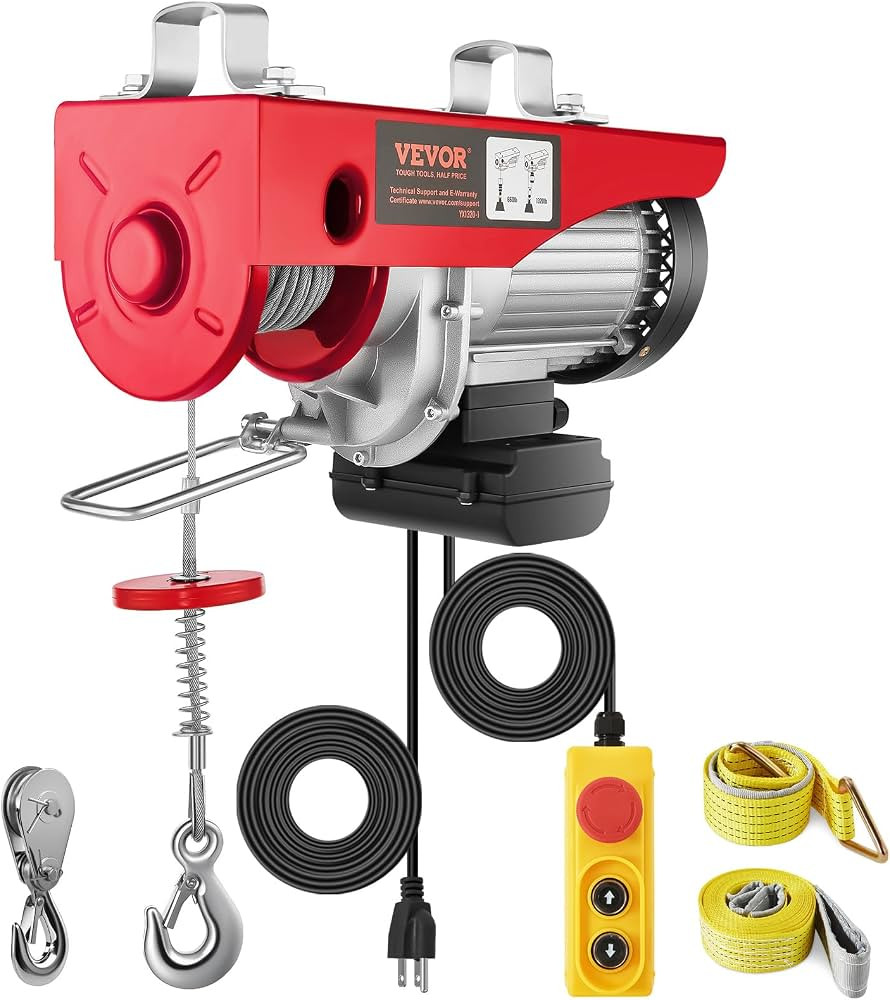VEVOR Electric Hoist with Remote Control, 1320LBS Electric Winch, 110V Electric Hoist with 14ft W... | Amazon (US)