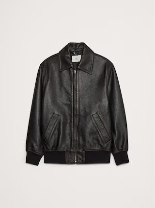 Oversized Leather Bomber Jacket | Banana Republic (US)