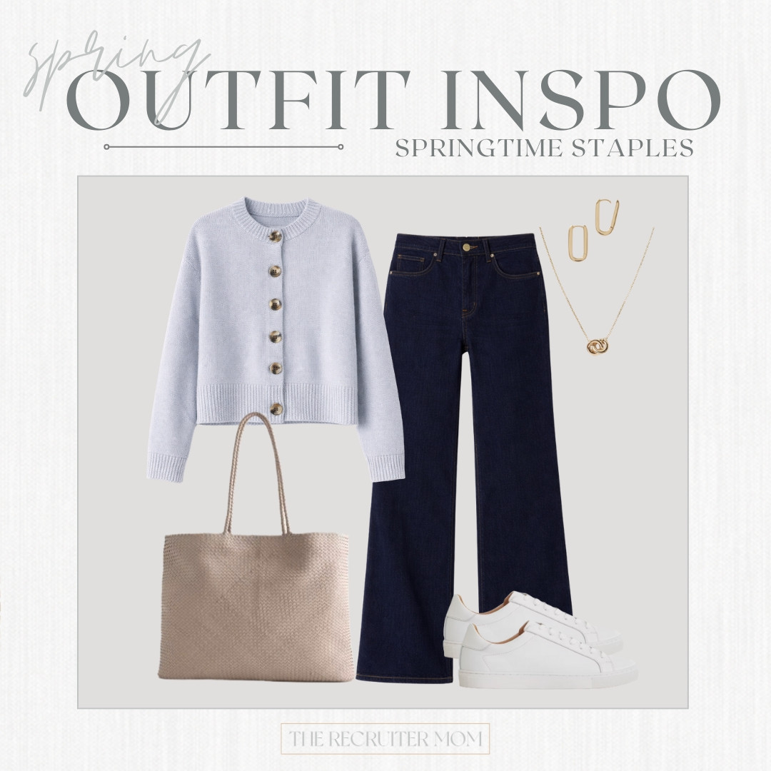 Light blue button cardigan with dark wide leg jeans and minimal sneakers. Easy spring layering piece.
#springstaples #classicstyle 

 

#LTKSeasonal #LTKOver40 #LTKMidsize
