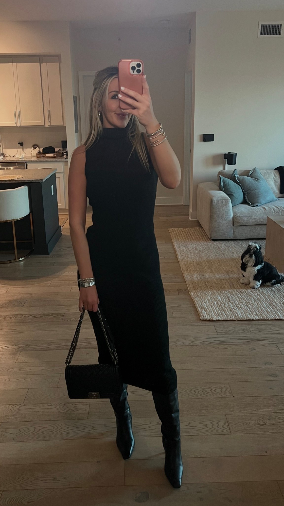 Sweater dress & boots 🖤

#LTKSeasonal #LTKWorkwear #LTKootd