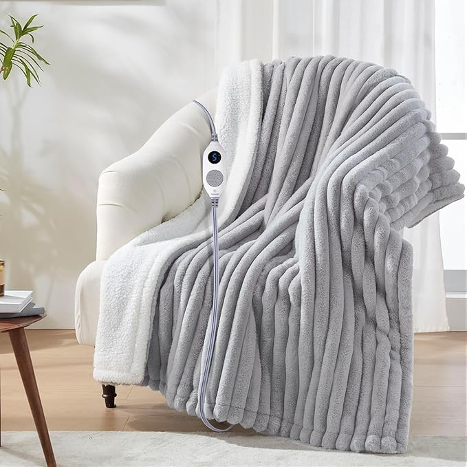 Westinghouse Electric Blanket Heated Throw, Super Cozy Luxury Faux Fur & Sherpa with 6 Heating Le... | Amazon (US)