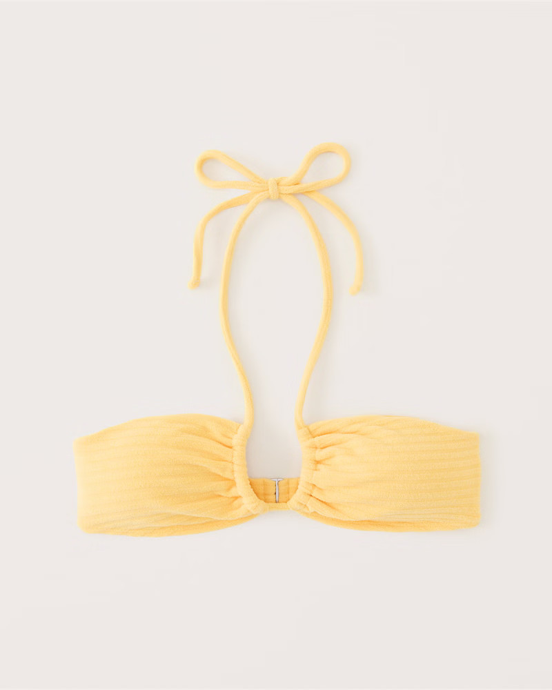 Women's Terry Upside Down Halter Triangle Bikini Top | Women's New Arrivals | Abercrombie.com | Abercrombie & Fitch (US)