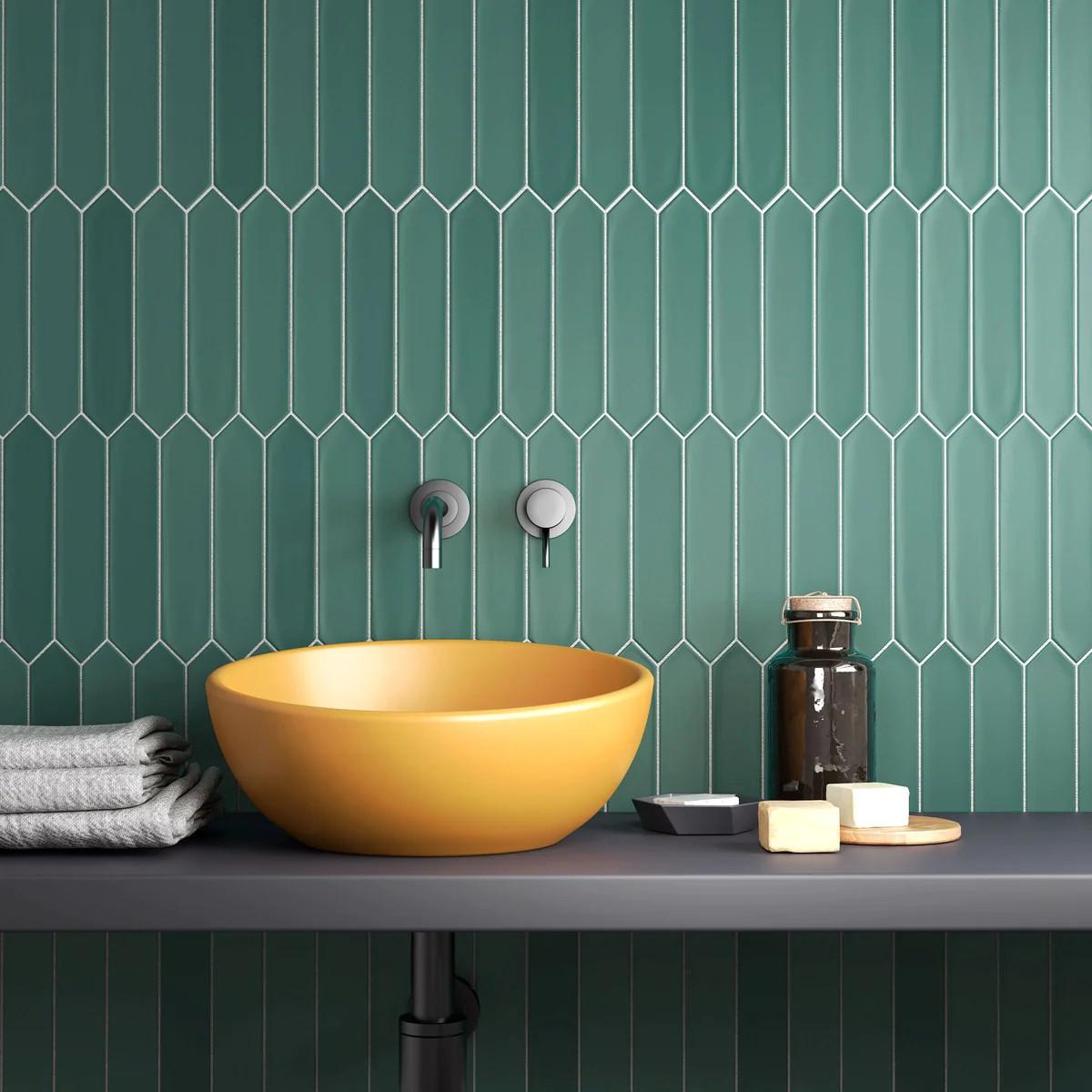 Palisades Viridian Picket Ceramic Tile | Tile Club