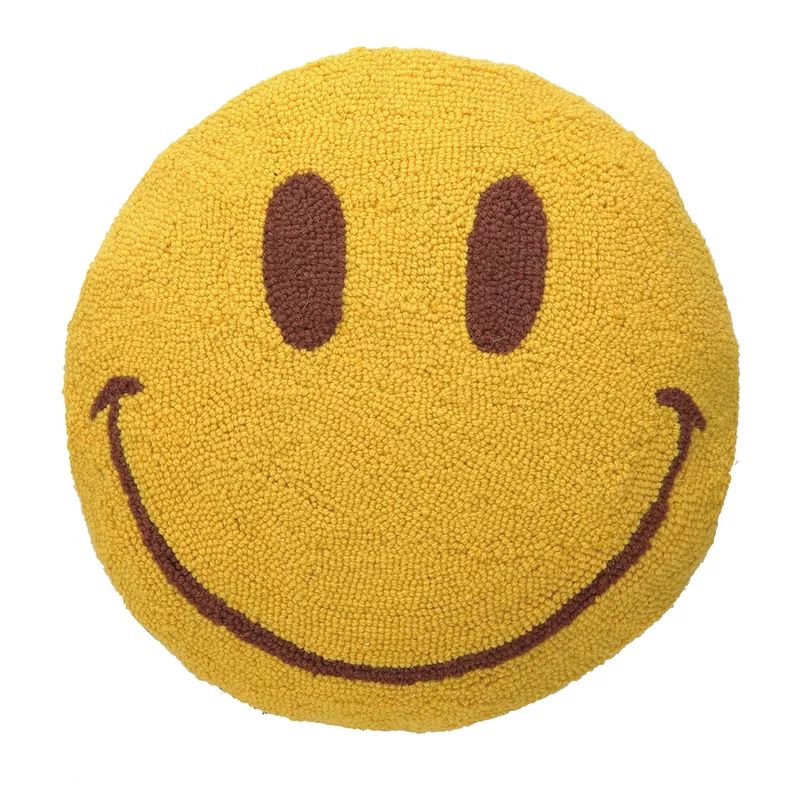 Smile Face Wool Throw Pillow | Wayfair North America