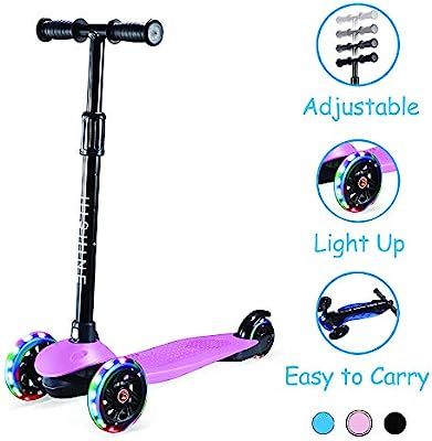 Kids Kick Scooters for Toddlers Boys Girls Ages 2-5 Years Old, Adjustable Height, Extra Wide Deck... | Amazon (US)