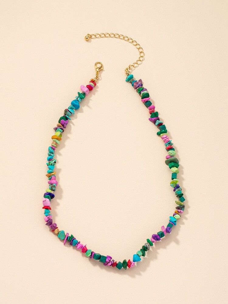 Colorful Stone Decor Necklace | SHEIN