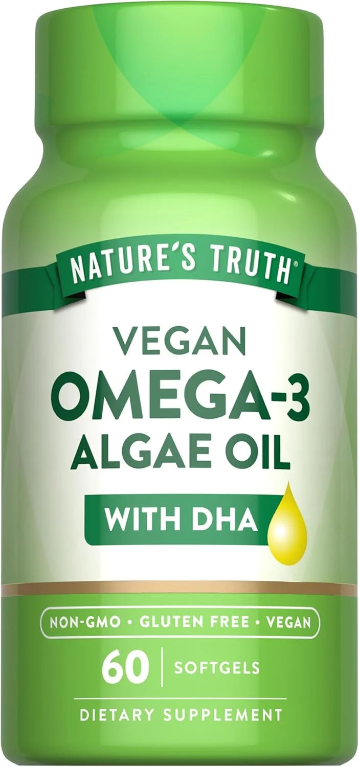 Vegan Omega 3 | 60 Softgels | Non-GMO & Gluten Free Algae Oil Formula | with DHA | by Nature's Tr... | Walmart (US)