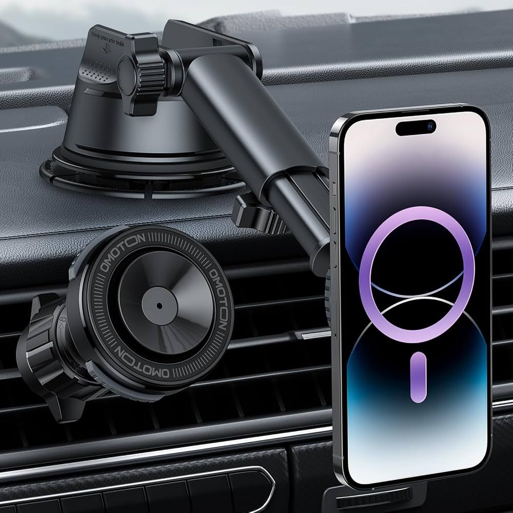 OMOTON for MagSafe Car Mount, O-Mag DriveSafe Magnetic Phone Holder for Car, Cell Phone Mount for... | Amazon (US)