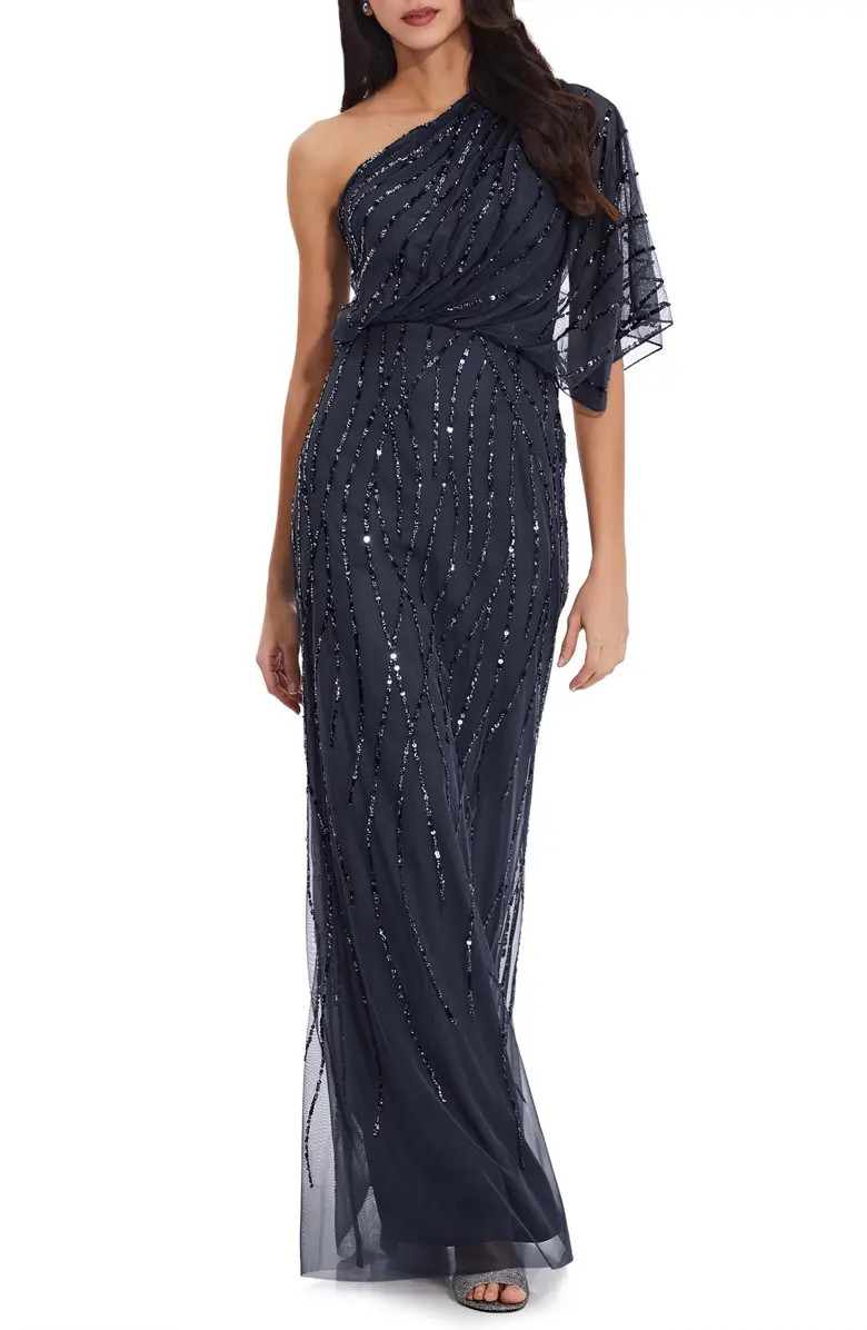 Sequin One-Shoulder Gown | Nordstrom