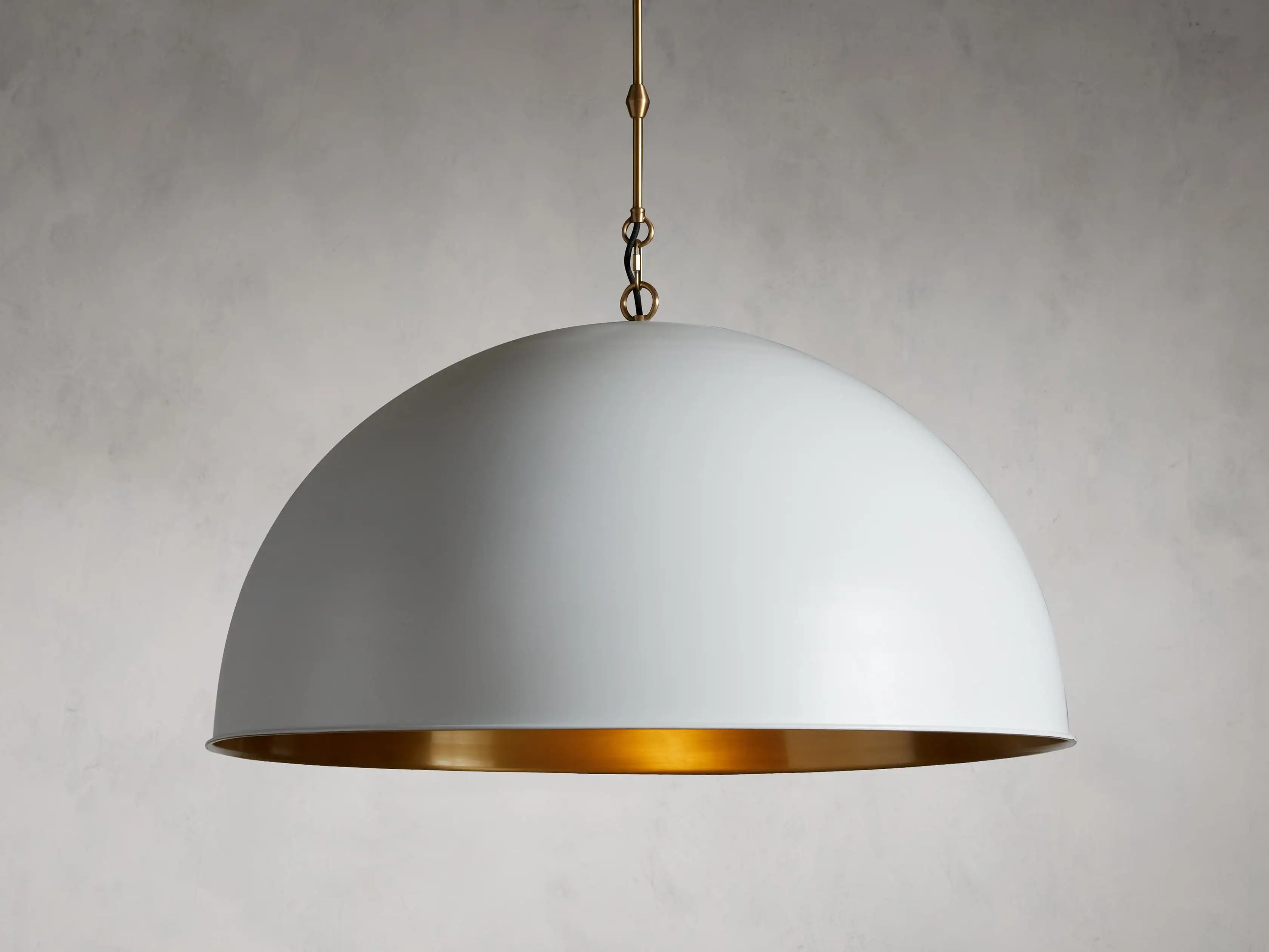 Watley Dome Pendant in White | Arhaus