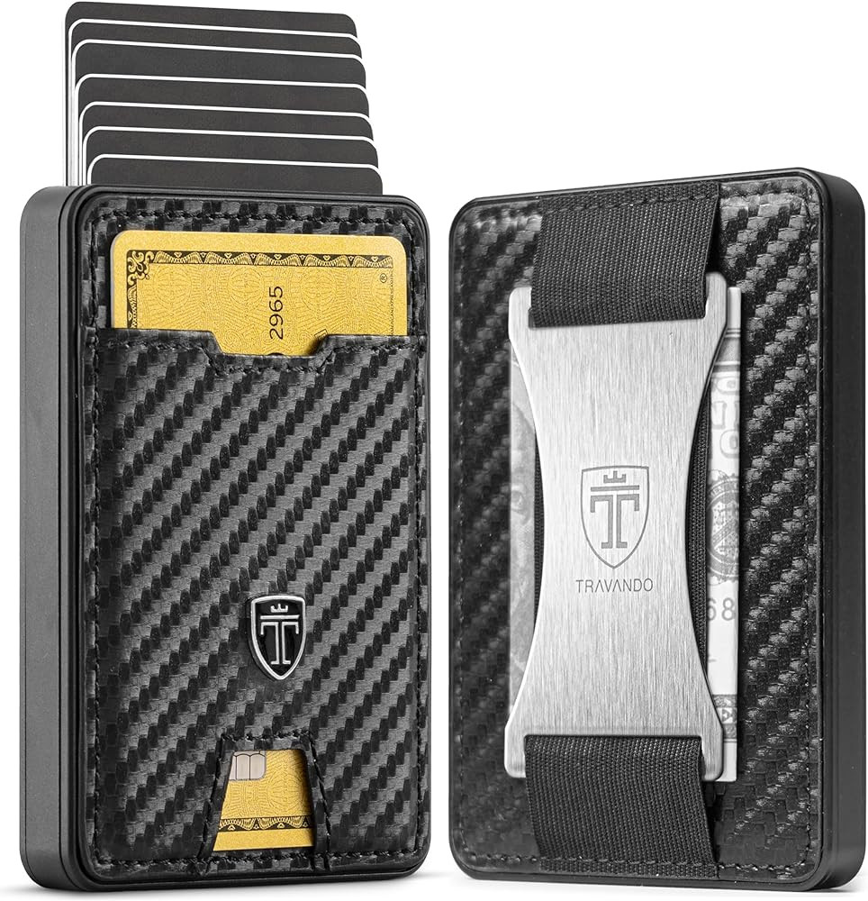TRAVANDO Swype Slim Wallet for Men Metal RFID Blocking Mens Wallet Card Case (Without AirTag* Poc... | Amazon (US)