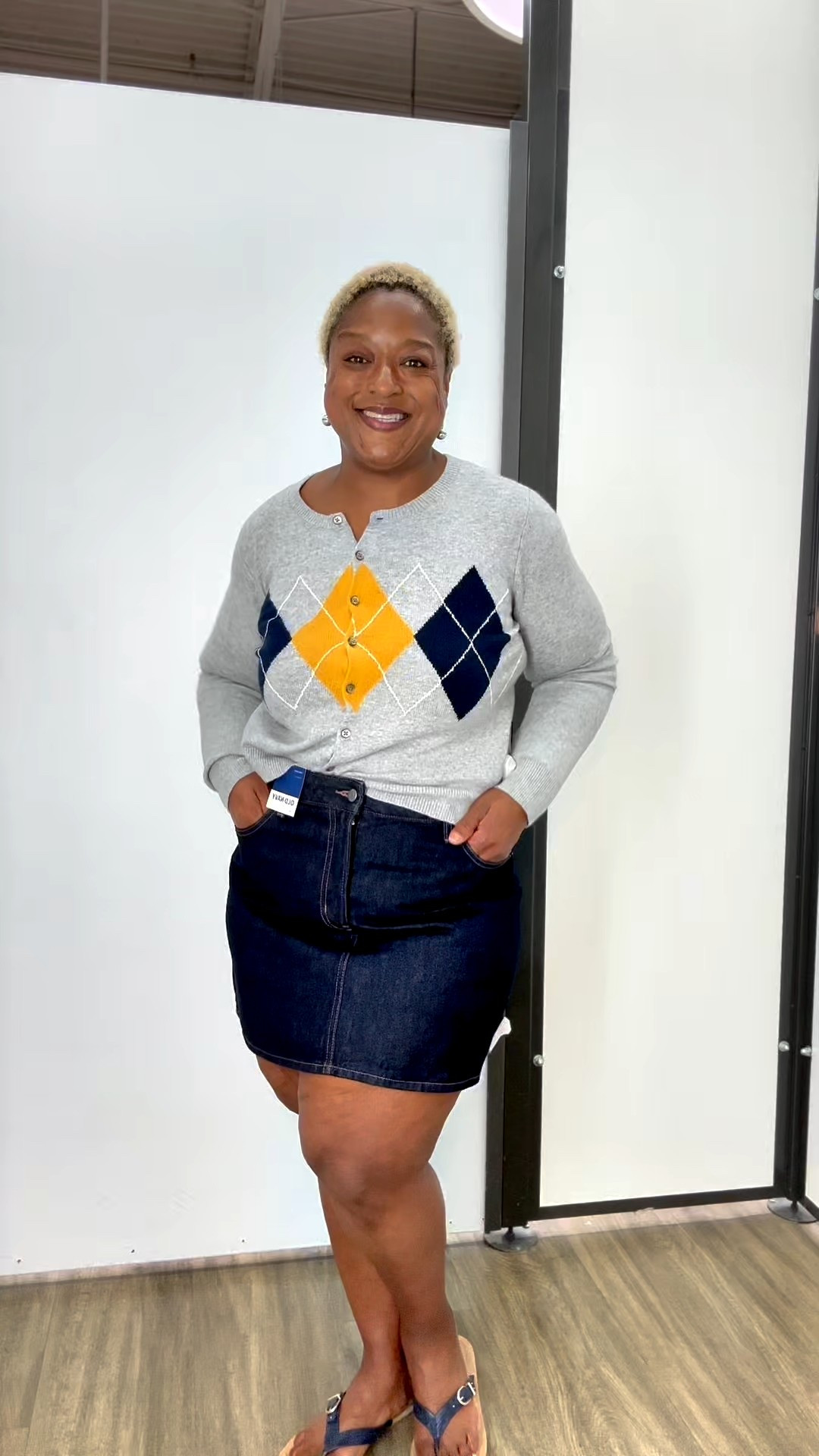 Preppy fall vibes on a budget 🍂✨ This argyle cardigan + dark-wash denim skirt from Old Navy is giving cozy-meets-polished energy. Wear it together or mix and match for endless looks. Linked on my LTK so you can grab yours before it’s gone! #OldNavyStyle #LTKFallFashion

#LTKMidsize #LTKStyleTip #LTKautumn