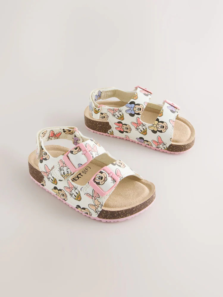 Pink Wide Fit (G) Minnie Mouse Corkbed Double Two Strap Sandals | Next US