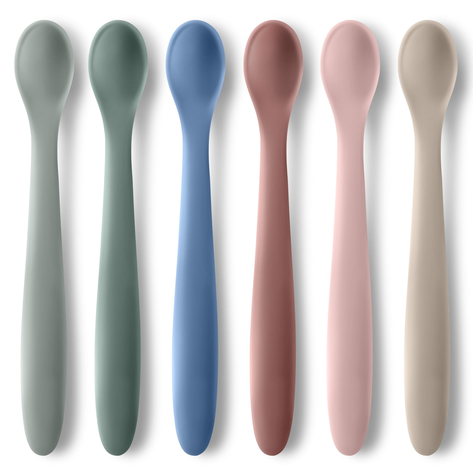 6-Piece Silicone Baby Feeding Spoons for First Stage Infant, Soft-Tip Easy on Gums I Training Spo... | Amazon (US)