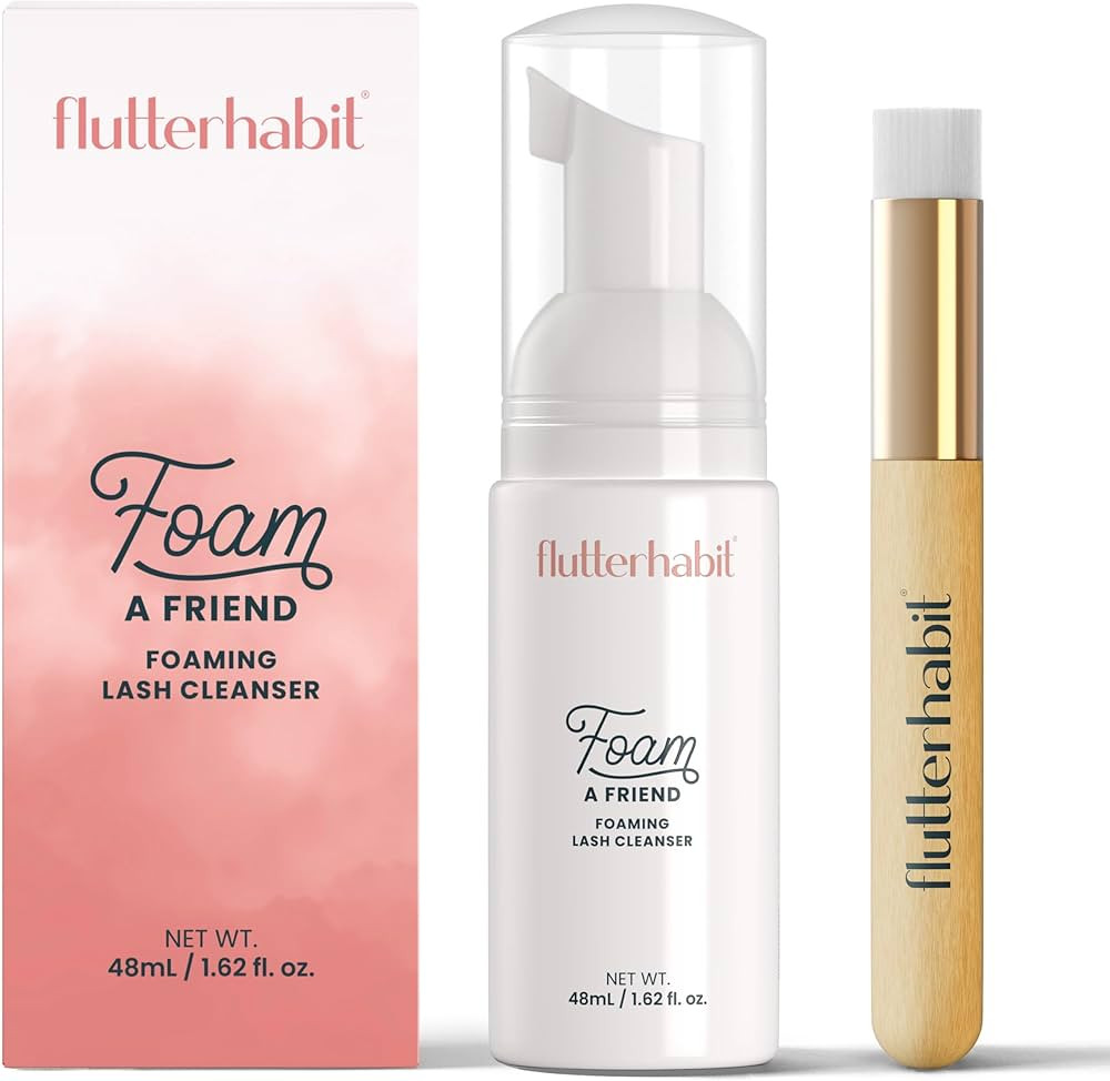 FlutterHabit Lash Shampoo, Gentle Foaming Eyelash Extension Cleanser, Lash Extension Cleanser Gen... | Amazon (US)
