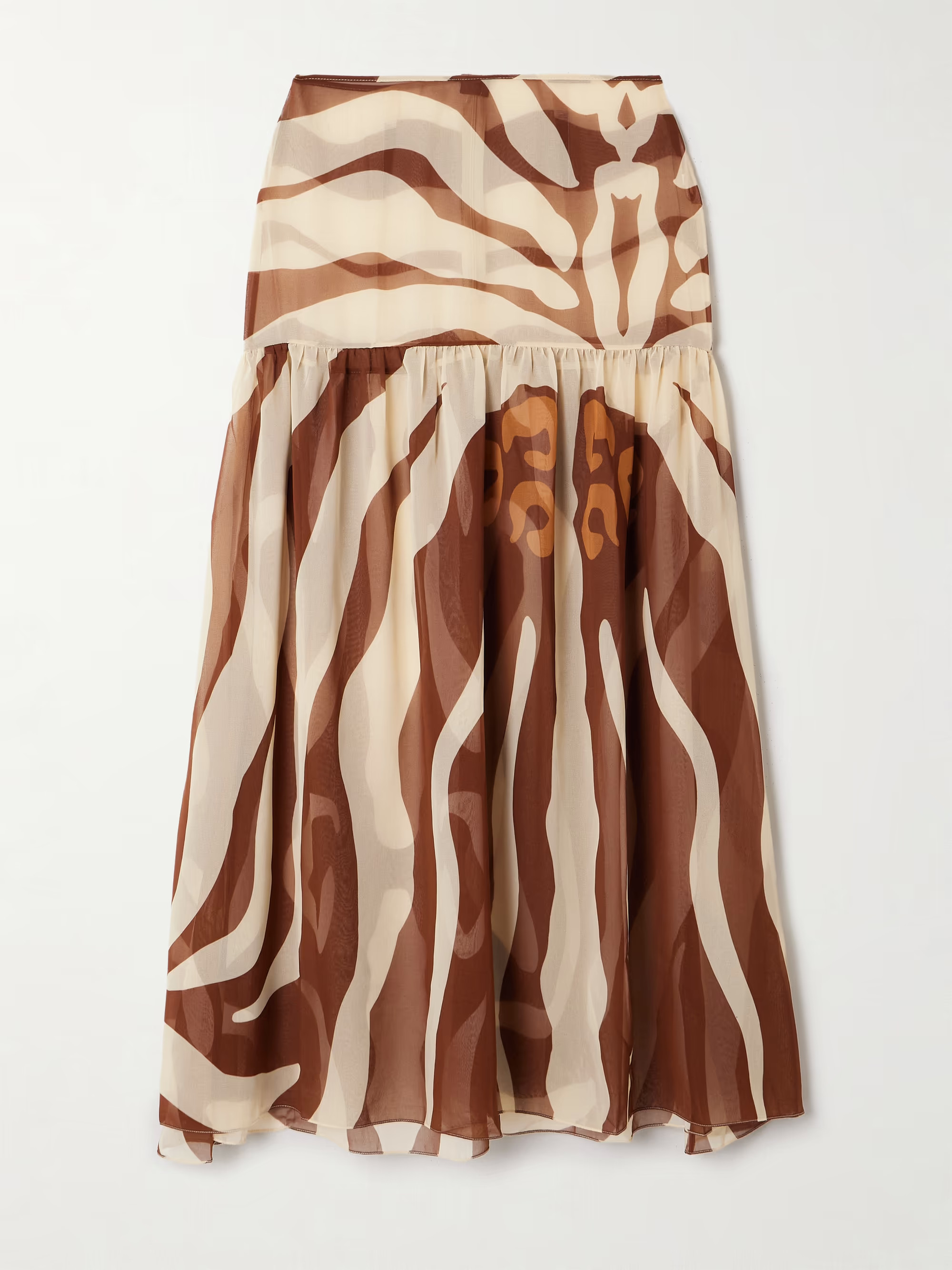Bohemia gathered printed recycled-chiffon maxi skirt | NET-A-PORTER (US)