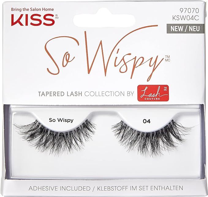Kiss Lash Couture So Wispy Collection 1 Pair of Volumizing Fake Lashes, Style 04, with Tapered En... | Amazon (UK)