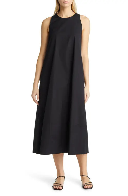 Nordstrom Poplin Maxi Tank Dress in Black at Nordstrom, Size Large | Nordstrom