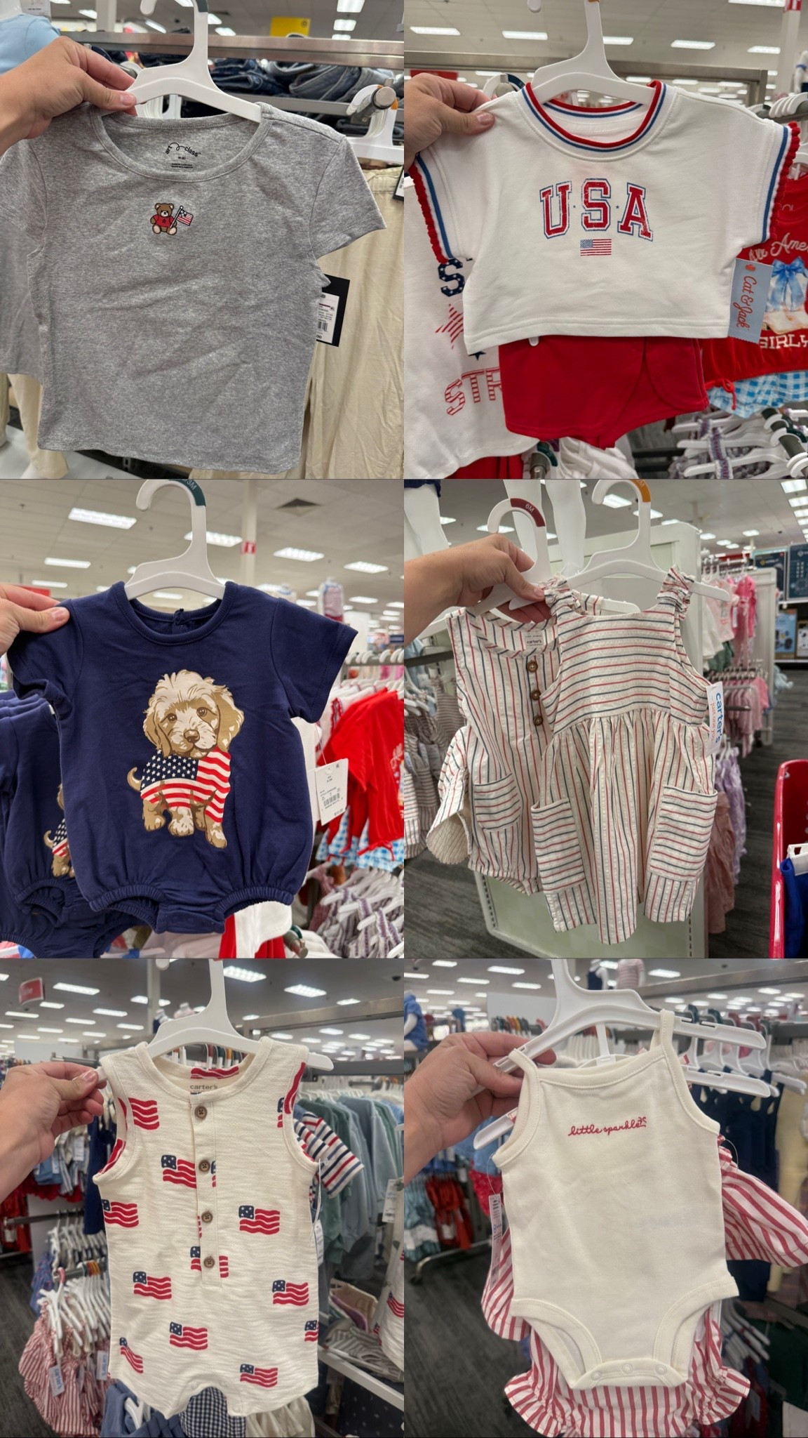 Targets new USA collection is so cute!! Sizes ranch from big kid to newborn enough for the whole family 💙❤️🤍
