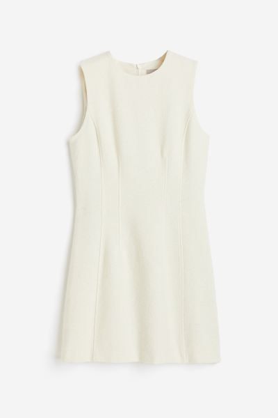 Bouclé dress - Cream - Ladies | H&M GB | H&M (UK, MY, IN, SG, PH, TW, HK)