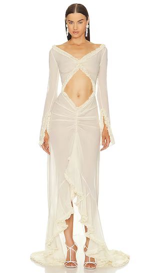 The Hilma Gown in Creme Beige | Revolve Clothing (Global)