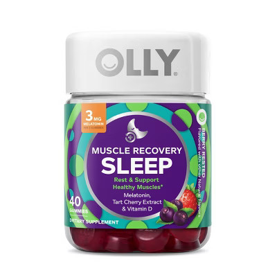 OLLY Muscle Recovery Sleep Gummies with Melatonin, Tart Cherry & Vitamin D - Berry - 40ct | Target