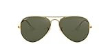 Ray-Ban RB3025 Classic Aviator Sunglasses, Gold/Green Polarized, 62 mm | Amazon (US)